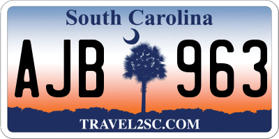 SC license plate AJB963