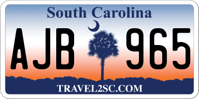 SC license plate AJB965