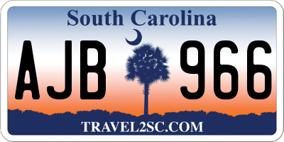 SC license plate AJB966