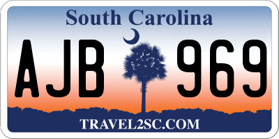 SC license plate AJB969