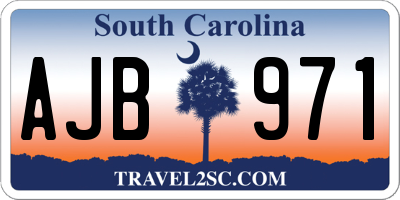 SC license plate AJB971