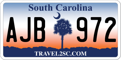 SC license plate AJB972