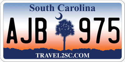 SC license plate AJB975