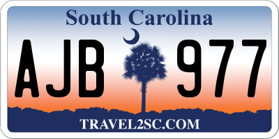 SC license plate AJB977