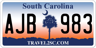 SC license plate AJB983