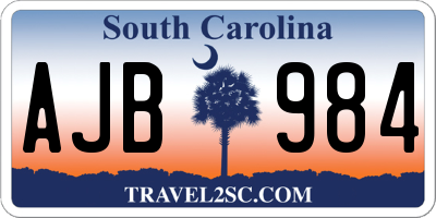 SC license plate AJB984