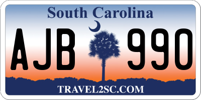 SC license plate AJB990