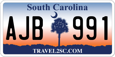 SC license plate AJB991