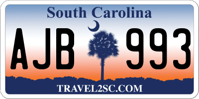 SC license plate AJB993