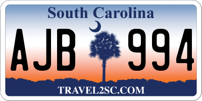 SC license plate AJB994