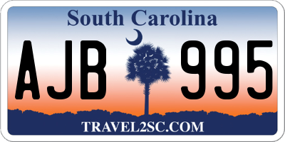 SC license plate AJB995