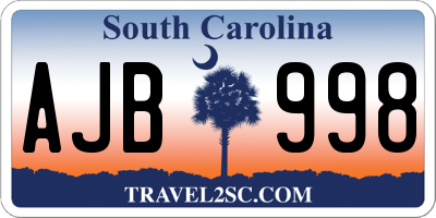 SC license plate AJB998