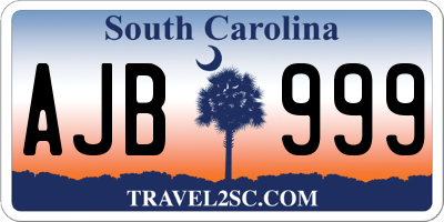 SC license plate AJB999