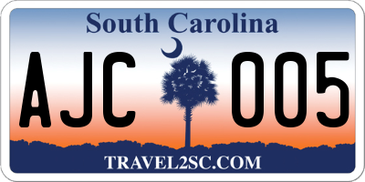 SC license plate AJC005