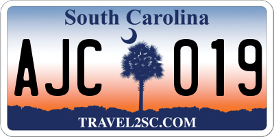 SC license plate AJC019