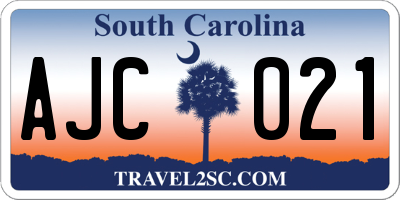 SC license plate AJC021