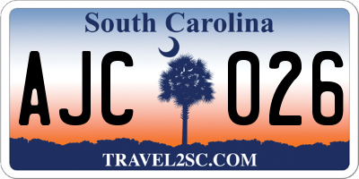 SC license plate AJC026