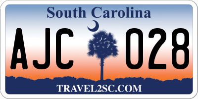 SC license plate AJC028