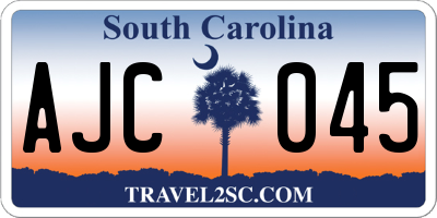 SC license plate AJC045