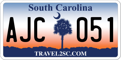 SC license plate AJC051