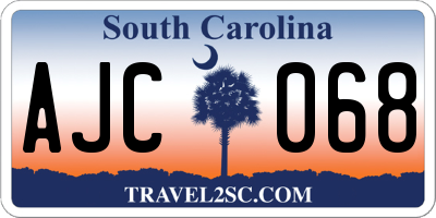 SC license plate AJC068