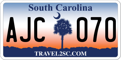 SC license plate AJC070