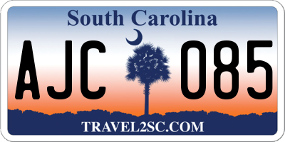 SC license plate AJC085