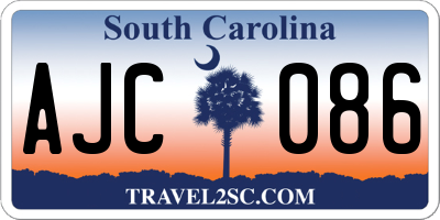 SC license plate AJC086