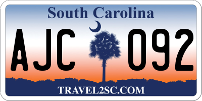 SC license plate AJC092