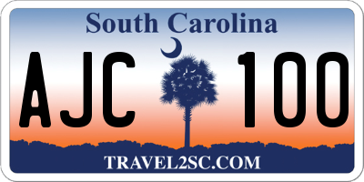 SC license plate AJC100