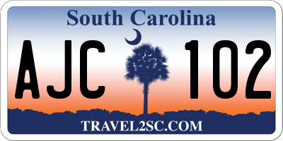 SC license plate AJC102