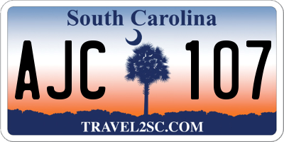 SC license plate AJC107