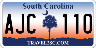 SC license plate AJC110