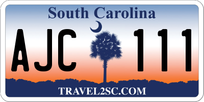 SC license plate AJC111