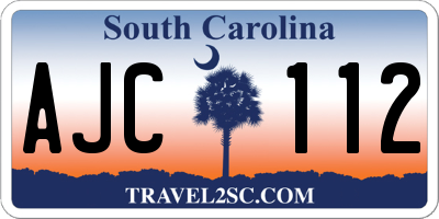 SC license plate AJC112
