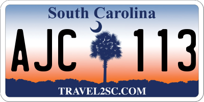 SC license plate AJC113
