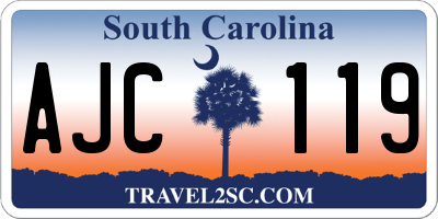 SC license plate AJC119