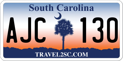 SC license plate AJC130