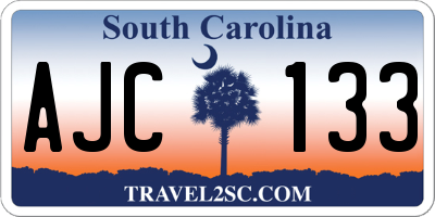 SC license plate AJC133