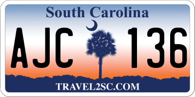 SC license plate AJC136