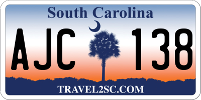 SC license plate AJC138