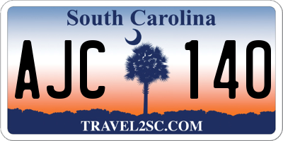 SC license plate AJC140