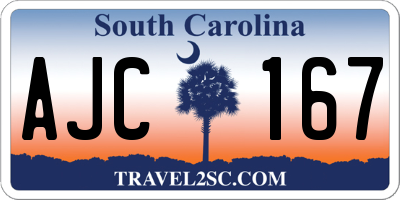 SC license plate AJC167