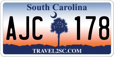 SC license plate AJC178