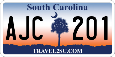 SC license plate AJC201