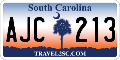 SC license plate AJC213