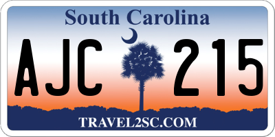 SC license plate AJC215