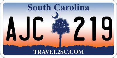 SC license plate AJC219
