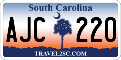 SC license plate AJC220