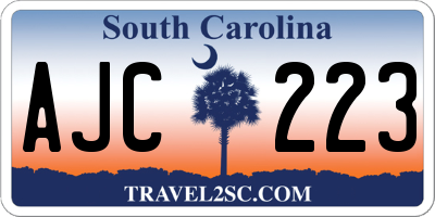 SC license plate AJC223